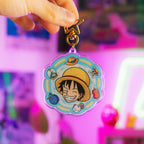 Luffy Acrylic Keychain on Display Inspired by the Anime One Piece  - Akira Gallery