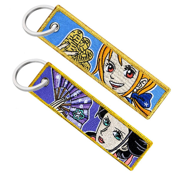 nami nico robin one piece anime manga keytag keychain jet tag key