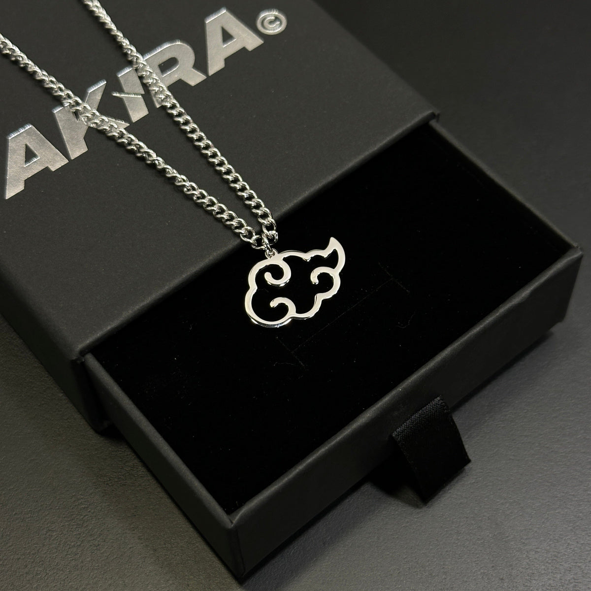 Minimalist Akatsuki cloud pendant necklace