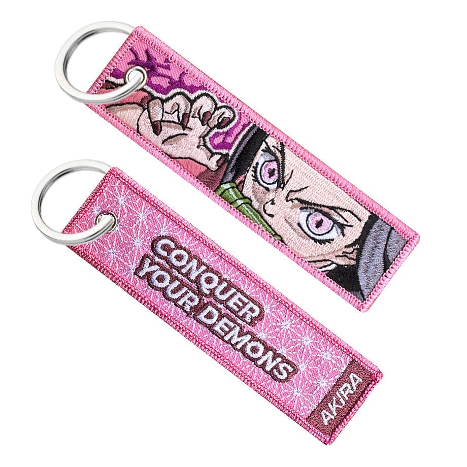 Display of Nezuko Kamado embroidered keychain – anime keychain – Akira Gallery
