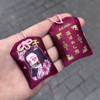 Nezuko Lucky Charm from Anime Kimetsu No Yaiba inspired on traditional japanese omamori