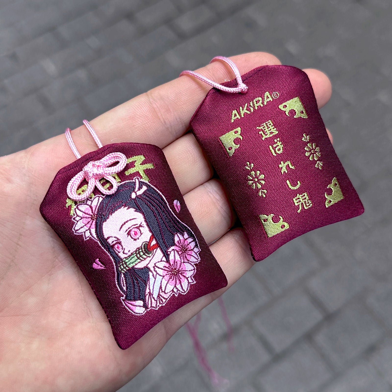 Nezuko Lucky Charm from Anime Kimetsu No Yaiba inspired on traditional japanese omamori