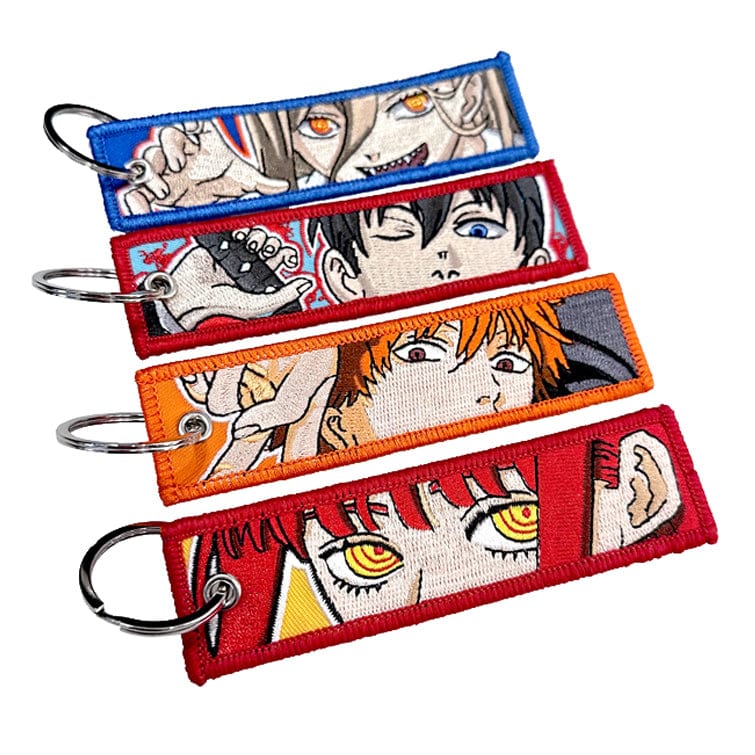 Pack 4 Embroidered Keychains Anime Chainsaw Man