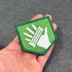 Detail of Speed Cola embroidered gaming patch inspired by Call of Duty Black Ops with velcro backing – Akira Gallery
