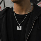 Question Block  Stainless Steel Necklace inspired by Super Mario on Display - Akira Gallery