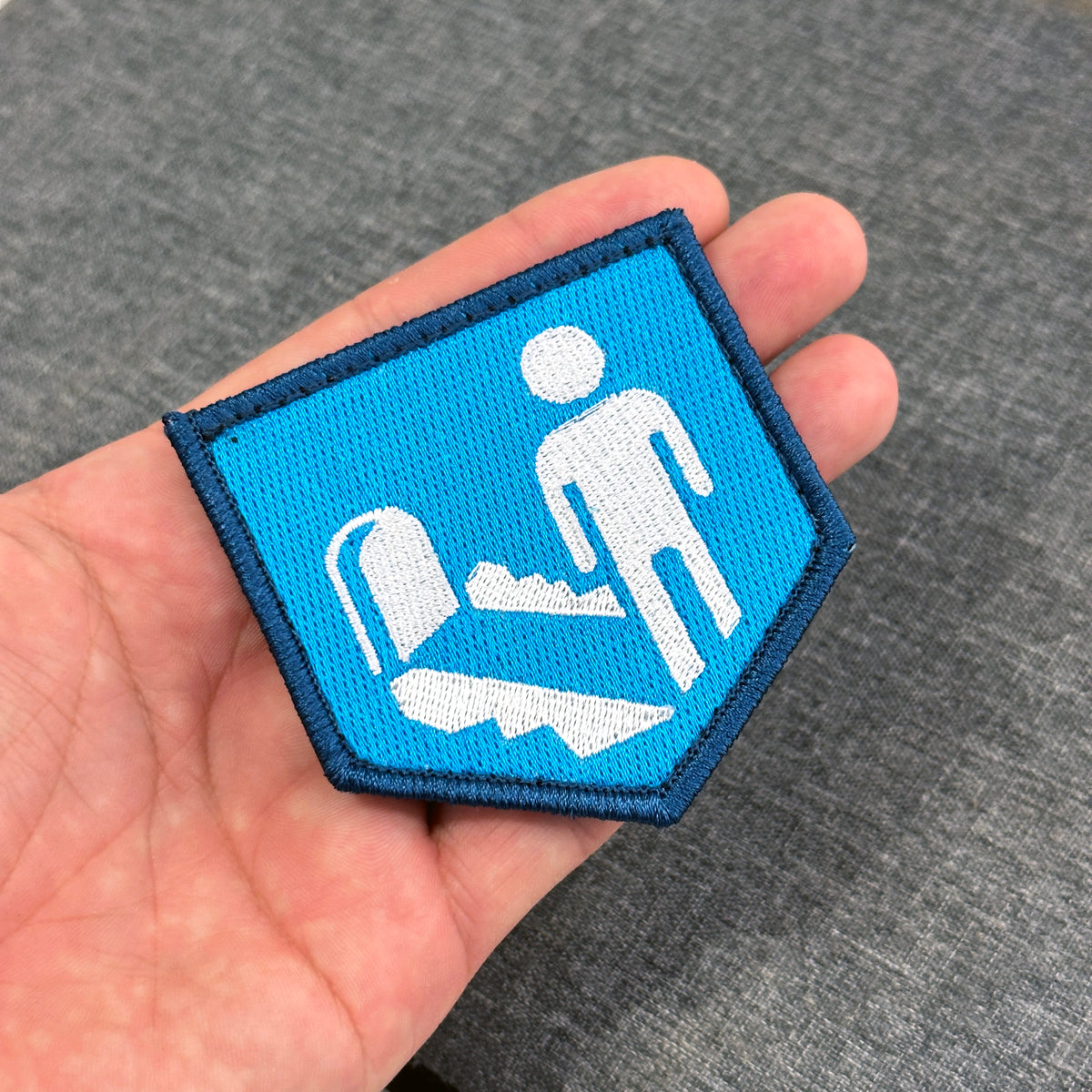 Detail of Quick Revive embroidered gaming patch inspired by Call of Duty Black Ops with velcro backing – Akira Gallery
