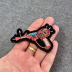 Display of Ray Gun embroidered gaming patch inspired by Call of Duty Zombies with velcro backing – Akira Gallery
