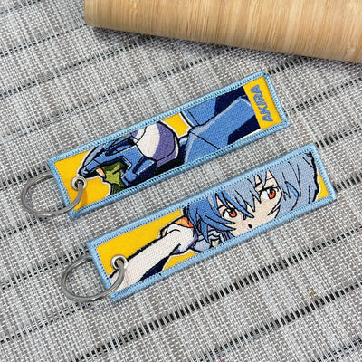 Rei Ayanami & Eva 00 Embroidered Anime Keychain from Evangelion - Akira Gallery