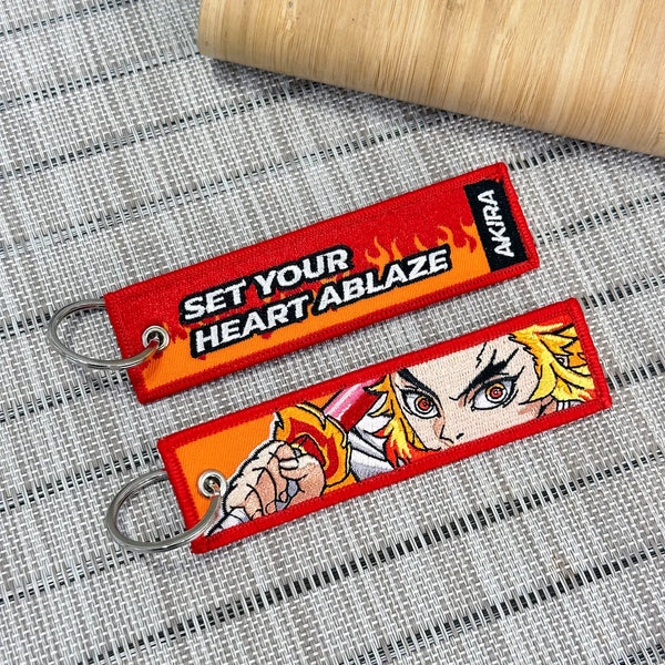 Kyojuro Rengoku Embroidered Keychain from Demon Slayer - Akira Gallery