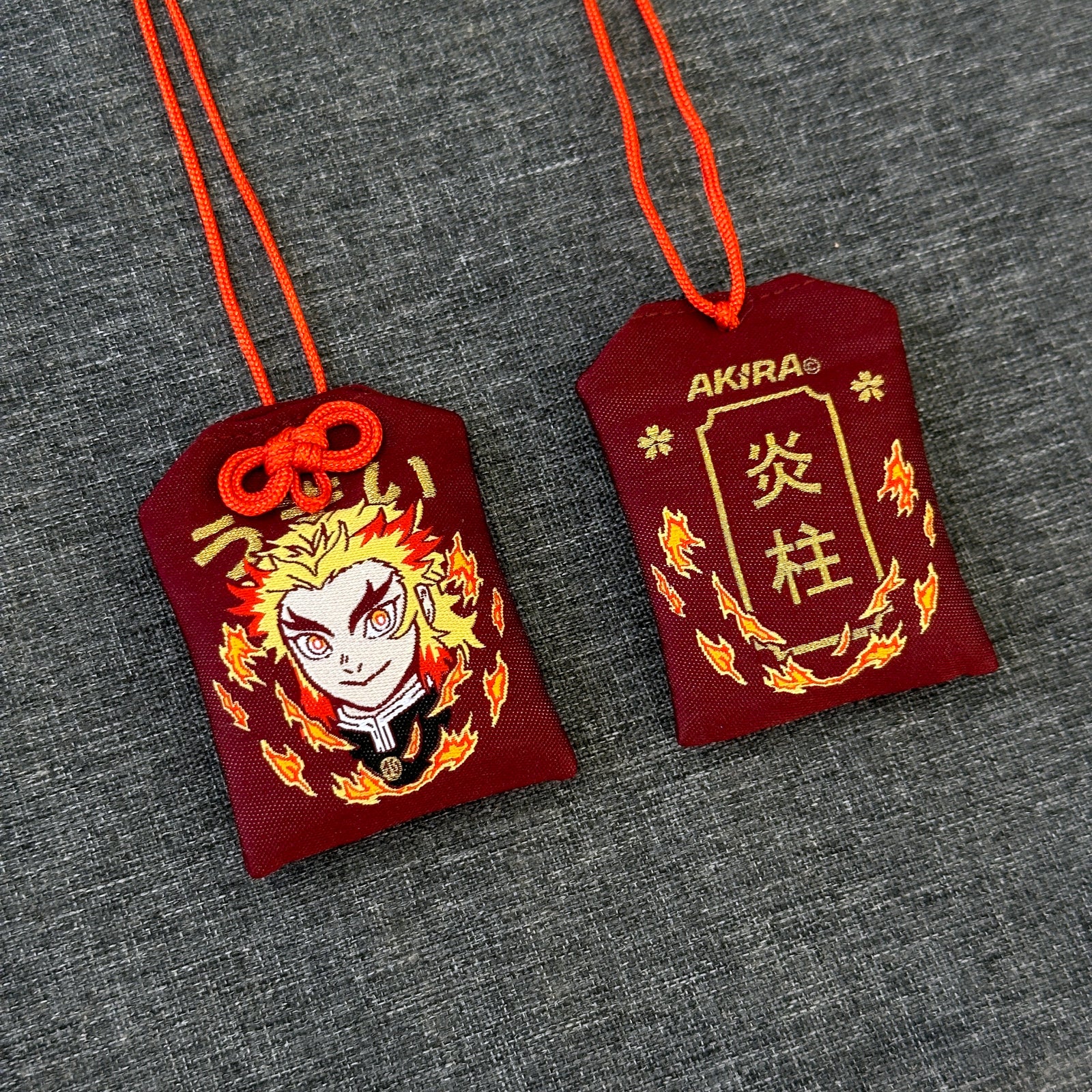 Rengoku omamori inspired by Demon Slayer anime character
