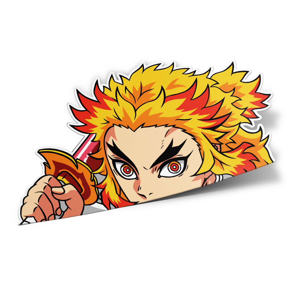 Rengoku Vinyl Peeker Sticker from anime Demon Slayer