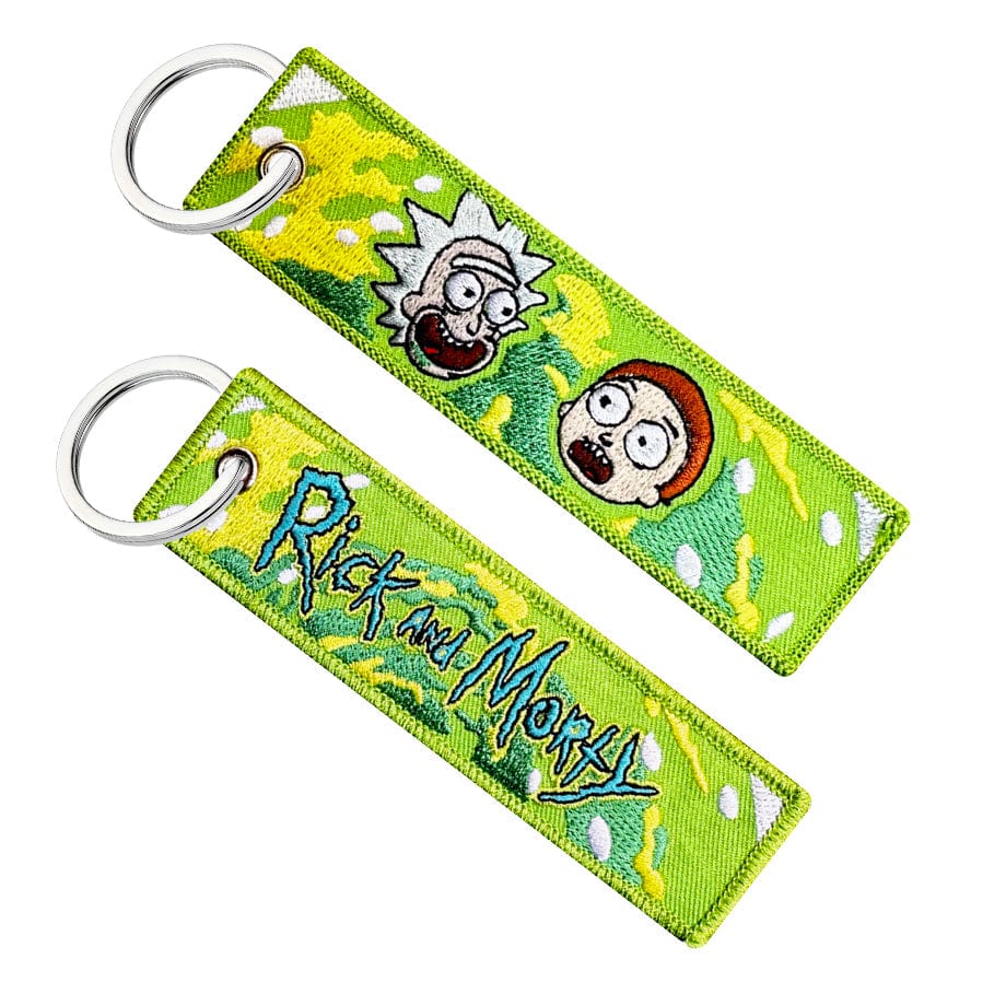 rick morty anime manga cartoon keychain keytag jet tag key