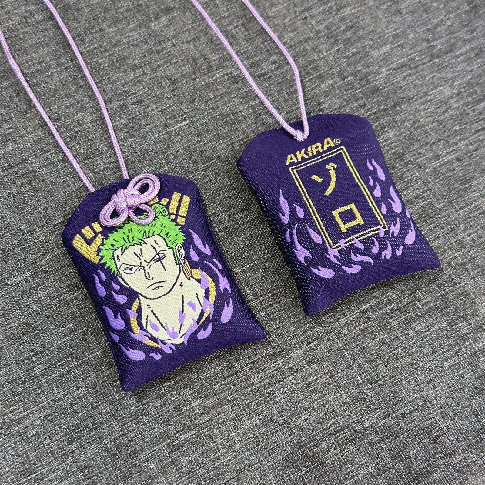 Zoro omamori inspired by One Piece anime character
