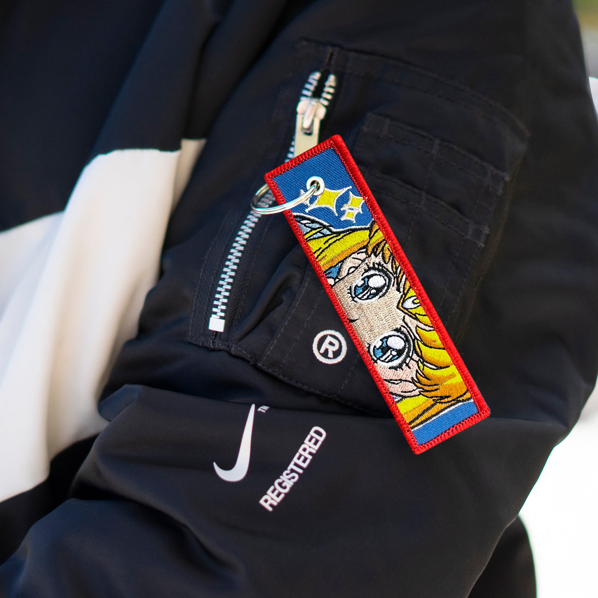 Detail of Serena Usagi Tsukino embroidered keychain – soft fabric anime keychain – Akira Gallery
