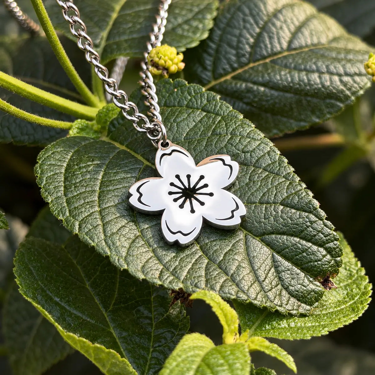 Sakura Blossom Stainless Steel Necklace inspired in Japan