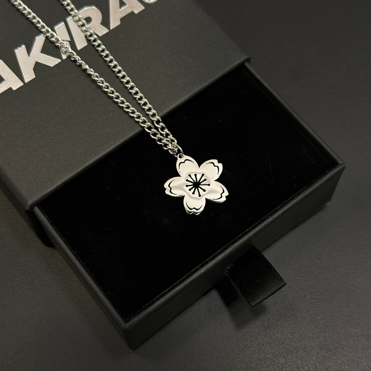 Minimalist cherry blossom pendant necklace
