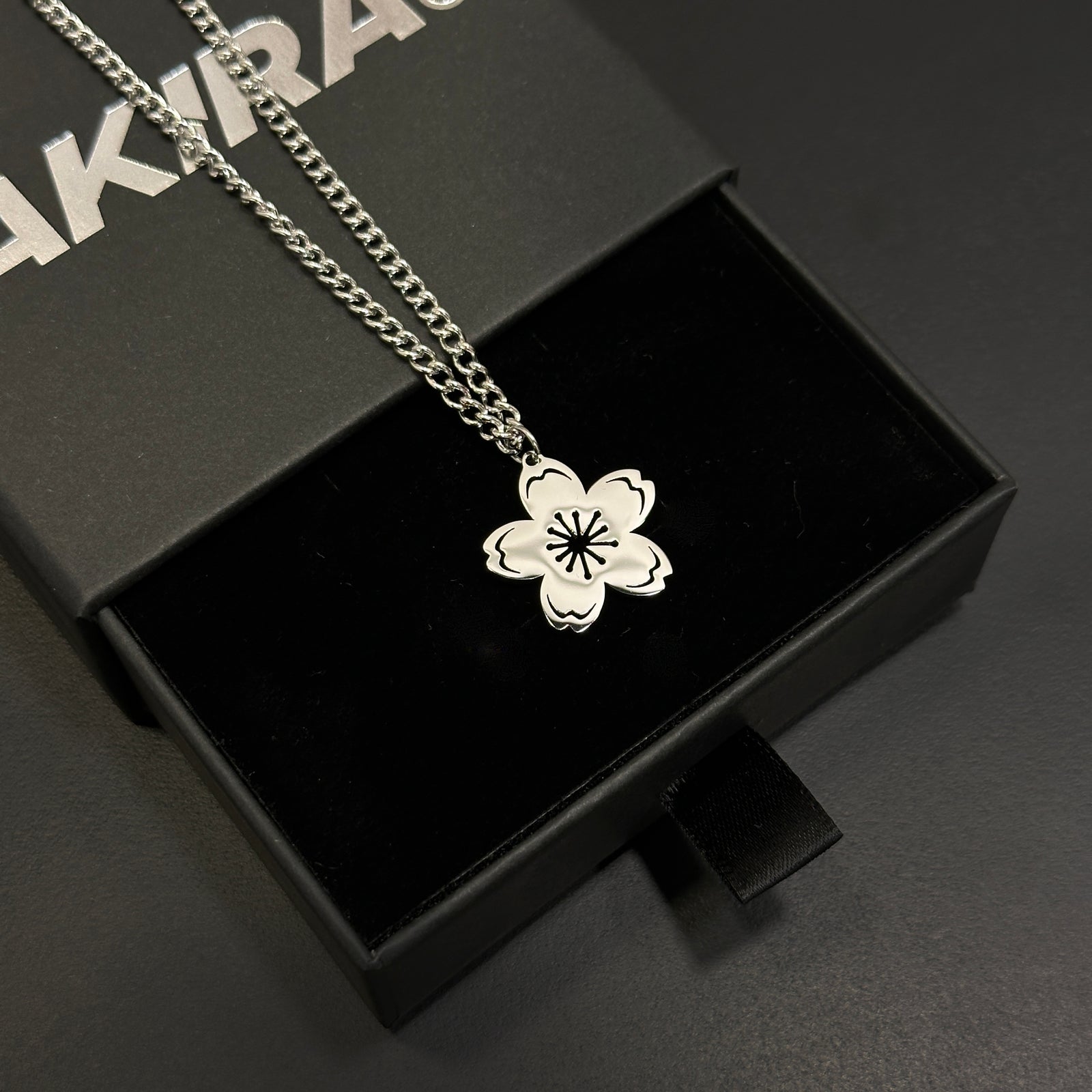 Minimalist cherry blossom pendant necklace
