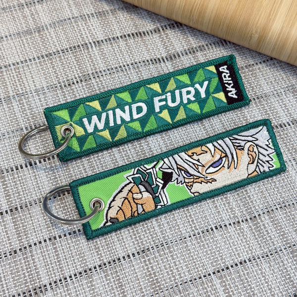 Sanemi embroidered anime keytag inspired by Demon Slayer – Akira Gallery
