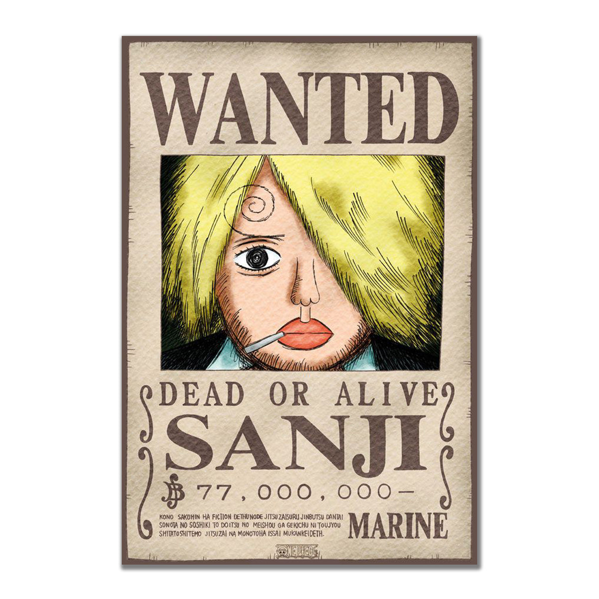 Sanji Wanted poster vinyl sticker inspired by One Piece