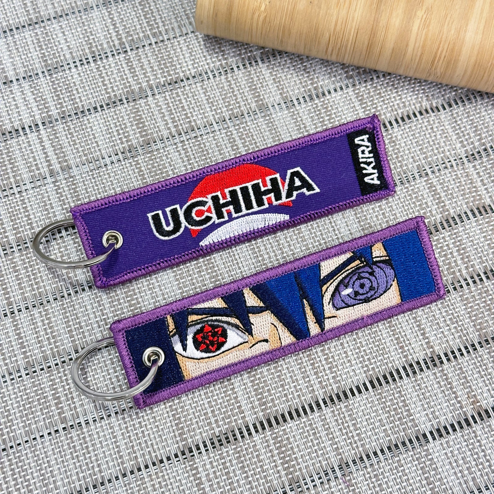 Sasuke Uchiha embroidered anime keychain inspired by Naruto – Akira Gallery
