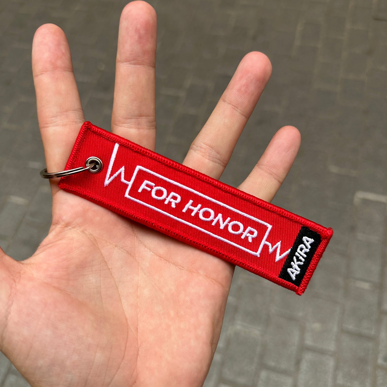 Back view of Shanks embroidered keychain – anime keychain – Akira Gallery
