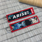 Solo Leveling Keychain featuring Sung Jinwoo and Igris