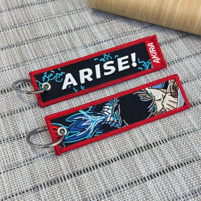 Solo Leveling Keychain featuring Sung Jinwoo and Igris