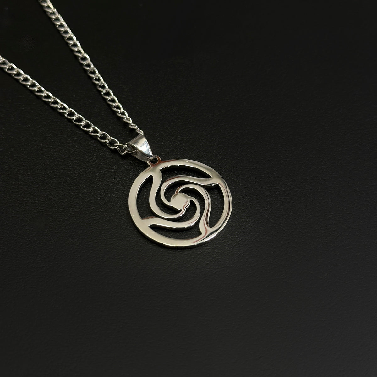 Anime-inspired Sorcery Badge necklace in stainless steel
