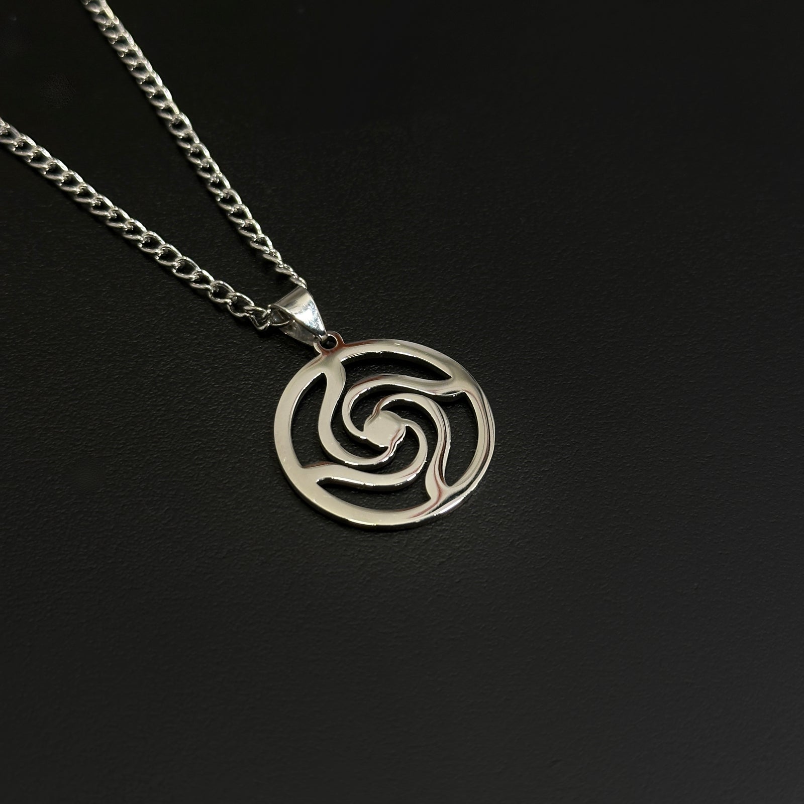 Anime-inspired Sorcery Badge necklace in stainless steel
