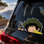 Spike Spiegel Vinyl Sticker from anime Cowboy Bebop in a peeker style