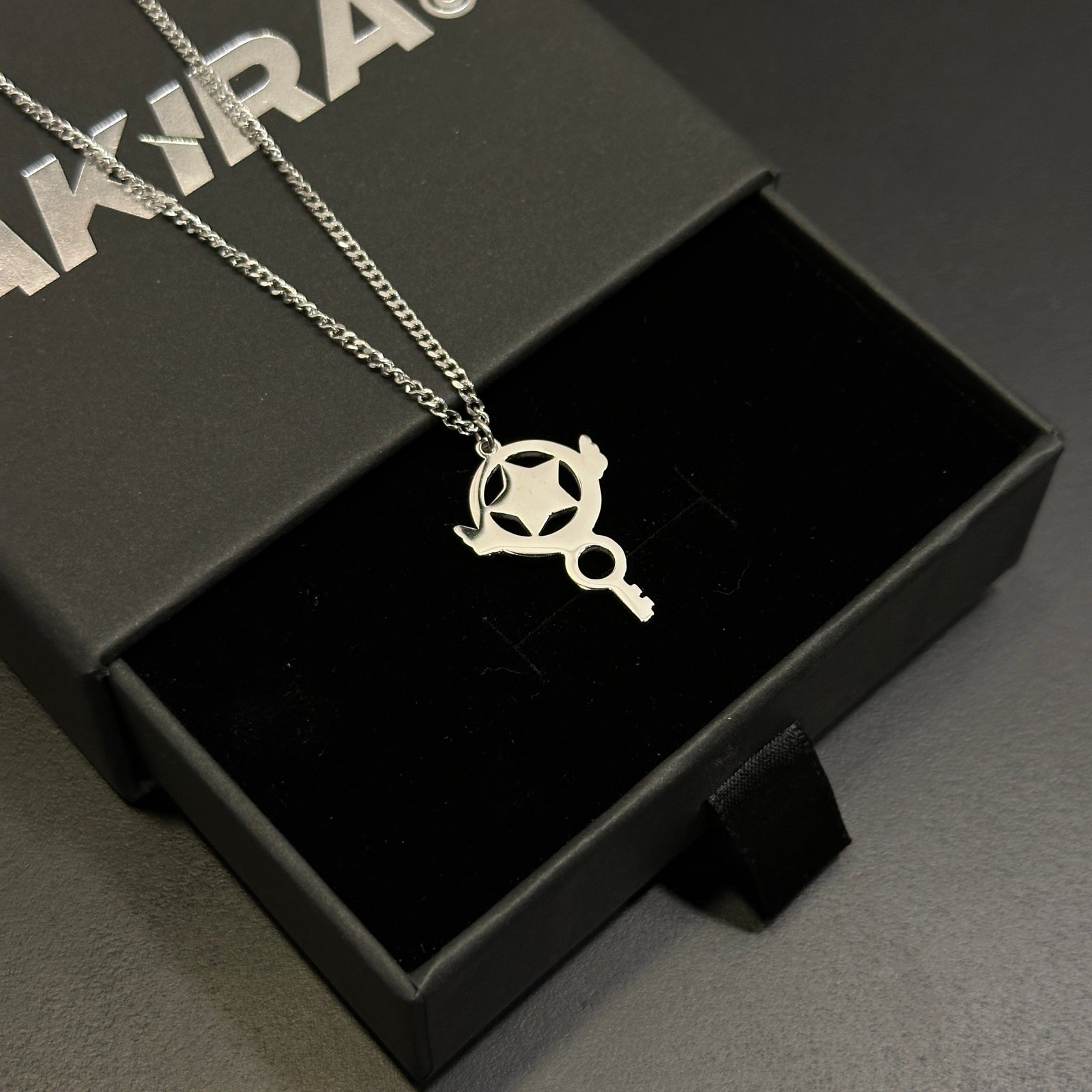 Minimalist magical key pendant necklace for anime fans
