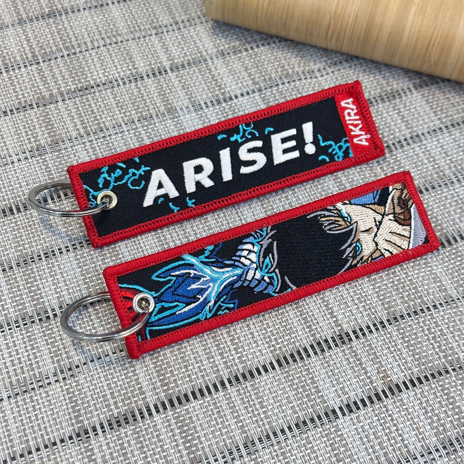 Sung Jin-Woo embroidered anime keychain inspired by Solo Leveling – Akira Gallery
