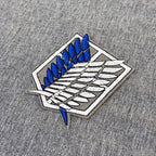 Detail of Survey Corps emblem embroidered patch showing textured stitching – anime patch – Akira Gallery
