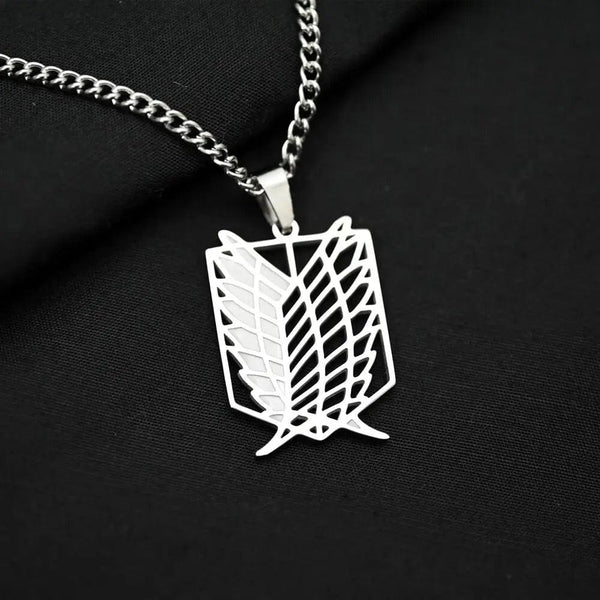 Survey Corps necklace inspired by Attack on Titan anime
