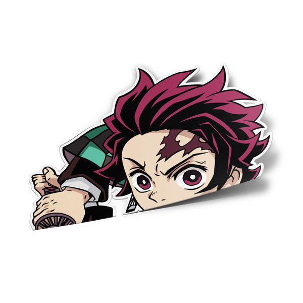 Tanjiro Kamado peeker sticker car window anime decal Demon Slayer