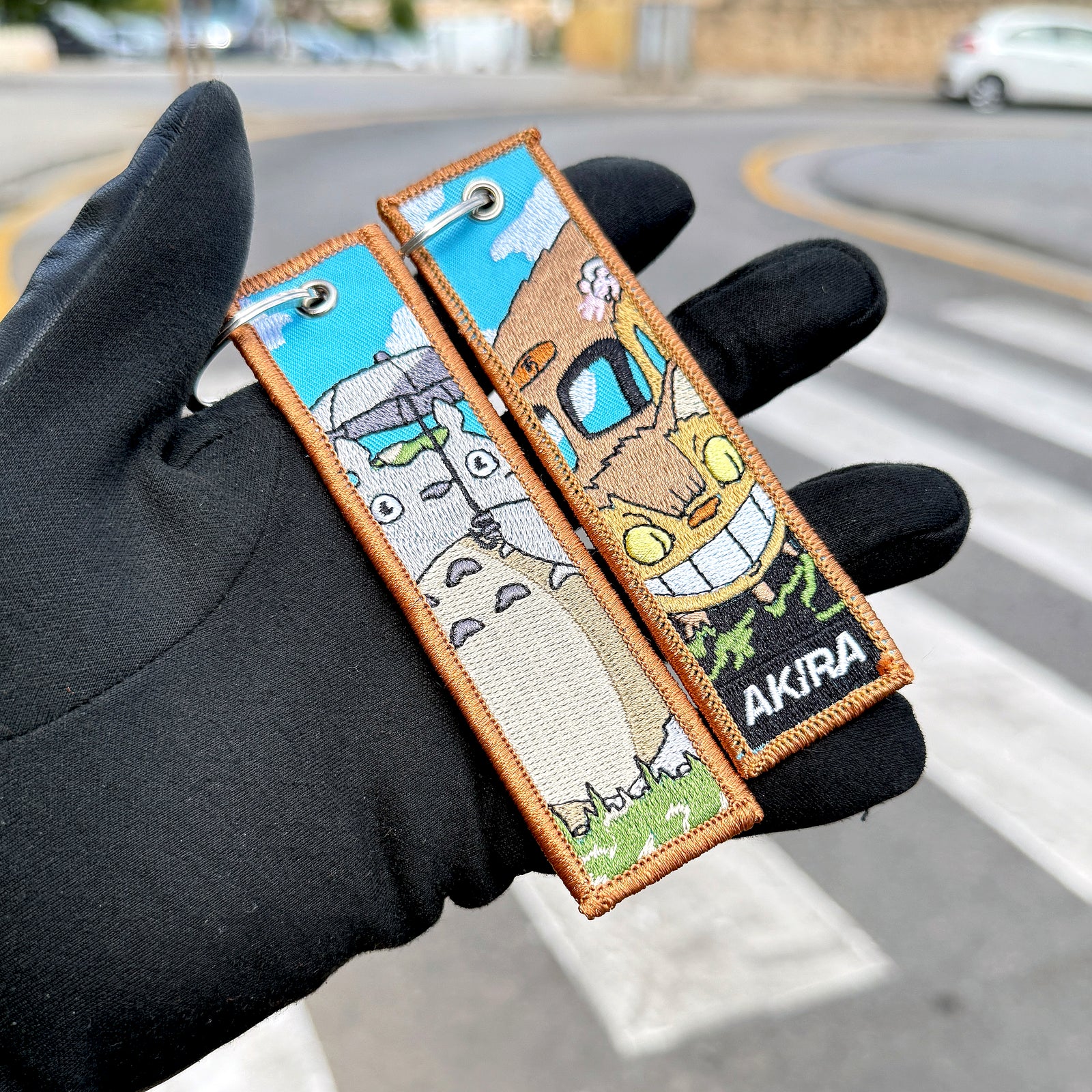 Detail of Totoro embroidered keychain – soft fabric anime keychain – Akira Gallery
