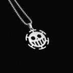 One Piece Law pirate skull necklace in stainless steel
