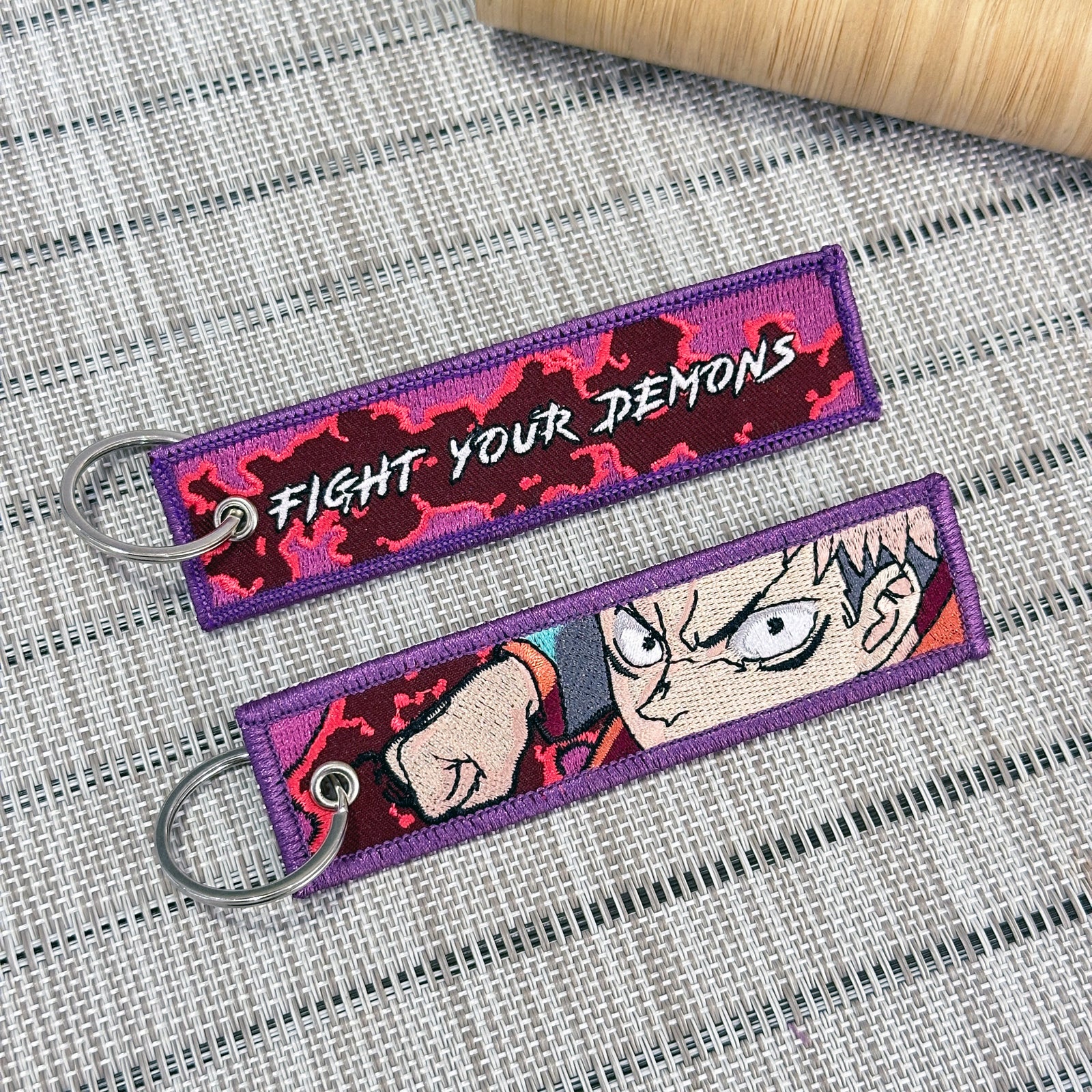 Yuji Itadori embroidered anime keychain inspired by Jujutsu Kaisen – Akira Gallery
