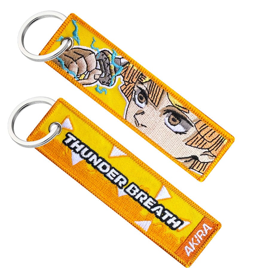 zenitsu agatsuma demon slayer kimetsu no yaiba anime manga keychain keytag jet tag key