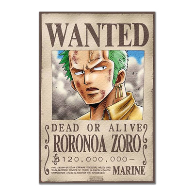 Zoro Wanted poster vinyl sticker inspired by One Piece
