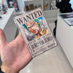 Roronoa Zoro Wanted poster vinyl sticker inspired by Anime One Piece