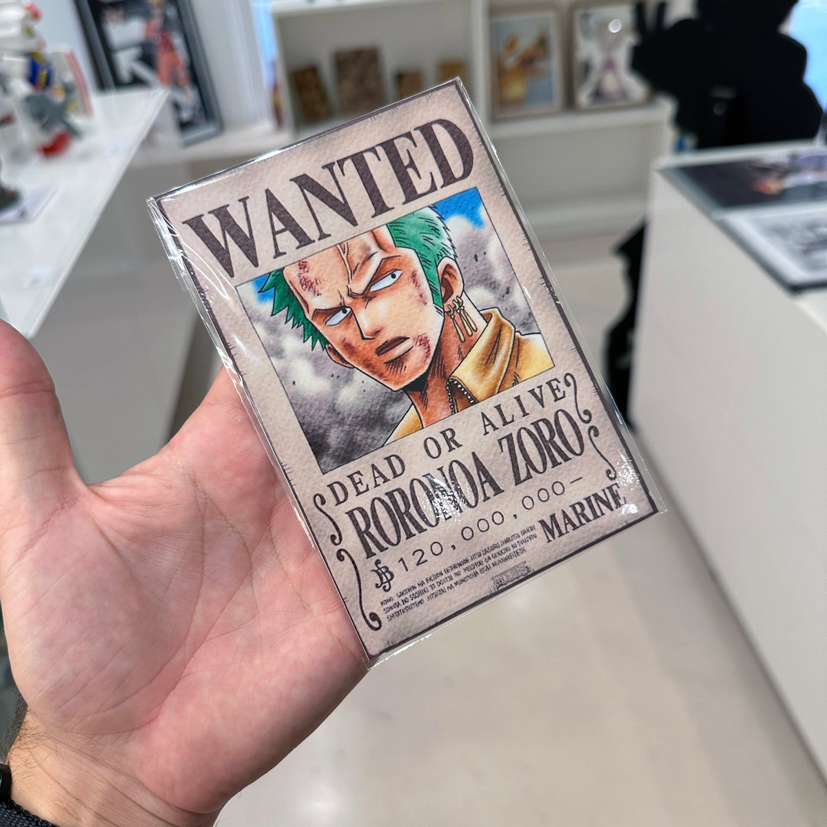 Roronoa Zoro Wanted poster vinyl sticker inspired by Anime One Piece