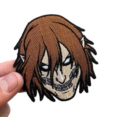 Eren Titan embroidered anime patch inspired by Attack on Titan with iron on backing – Akira Gallery
