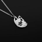 Anime-inspired Kitsune mask stainless steel necklace
