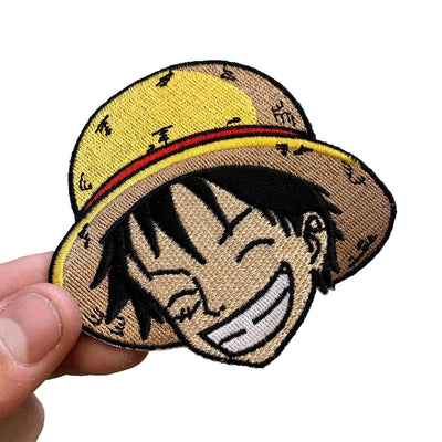 Luffy embroidered anime patch inspired by One Piece with iron on backing – Akira Gallery
