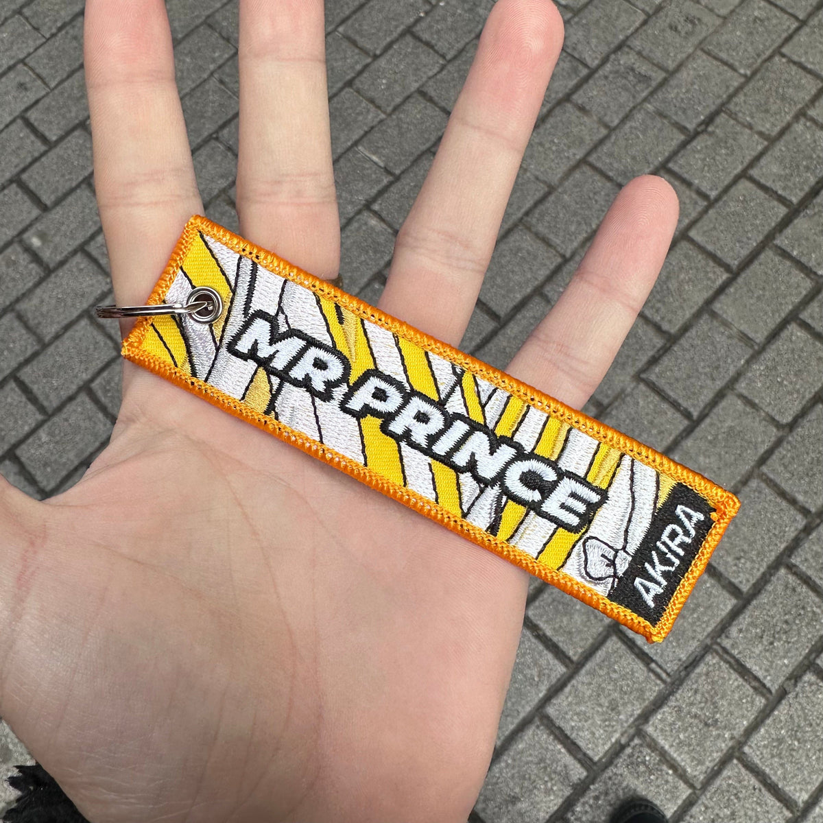 Back view of Sanji embroidered keychain – anime keychain – Akira Gallery
