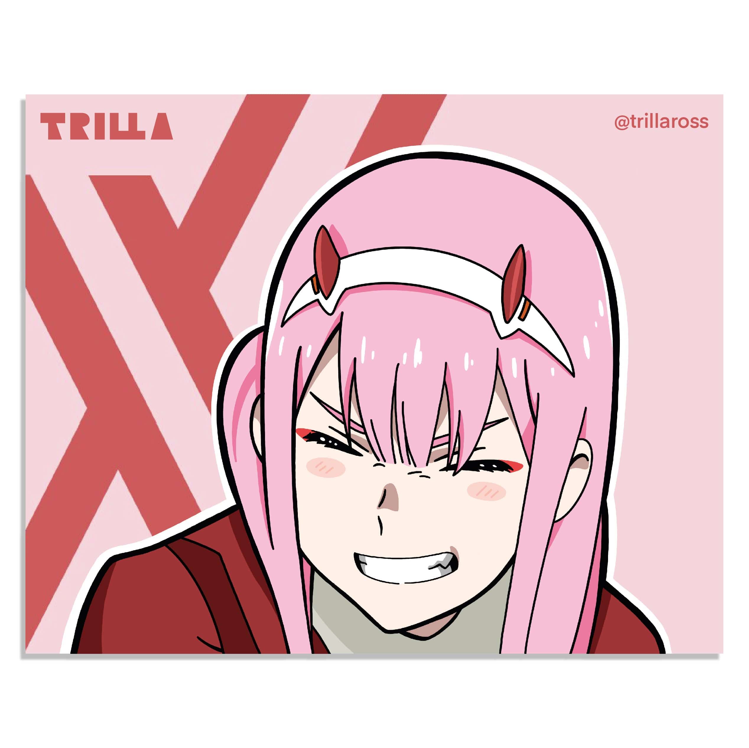 Zero Two Sticker | Darling In The Franxx Anime Die Cut Vinyl Decal ...