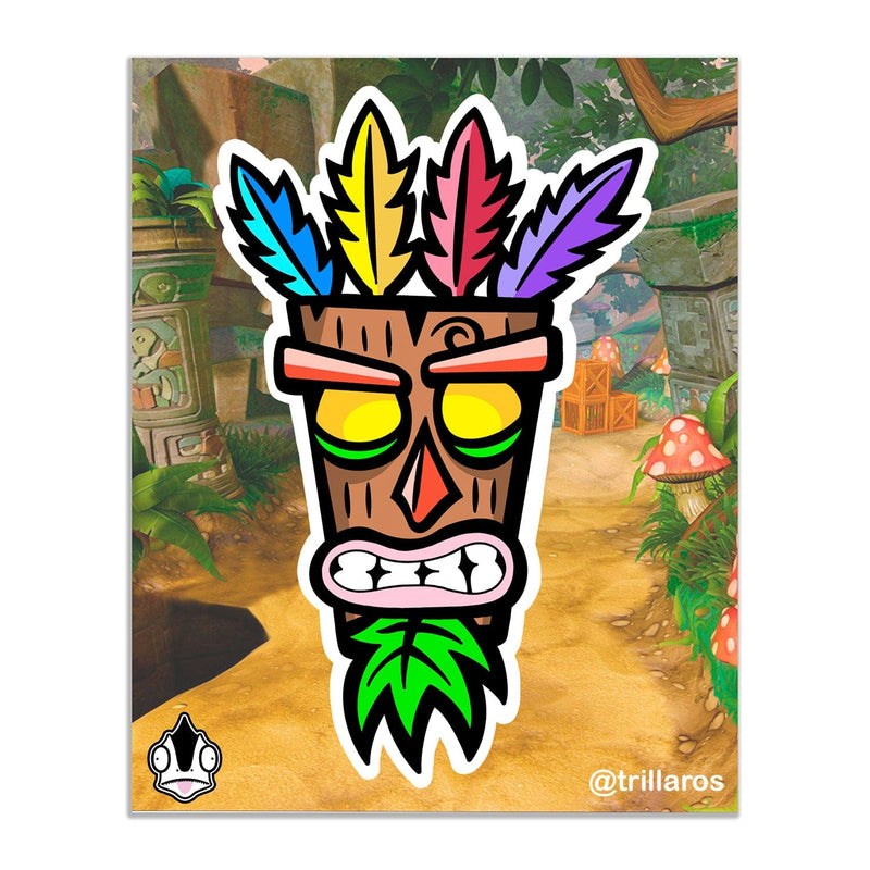 aku aku uka uka crash bandicoot sticker car decal