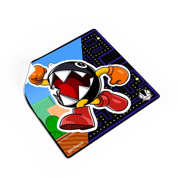 chain chomp pacman mario bros anime manga nintendo sticker car decal