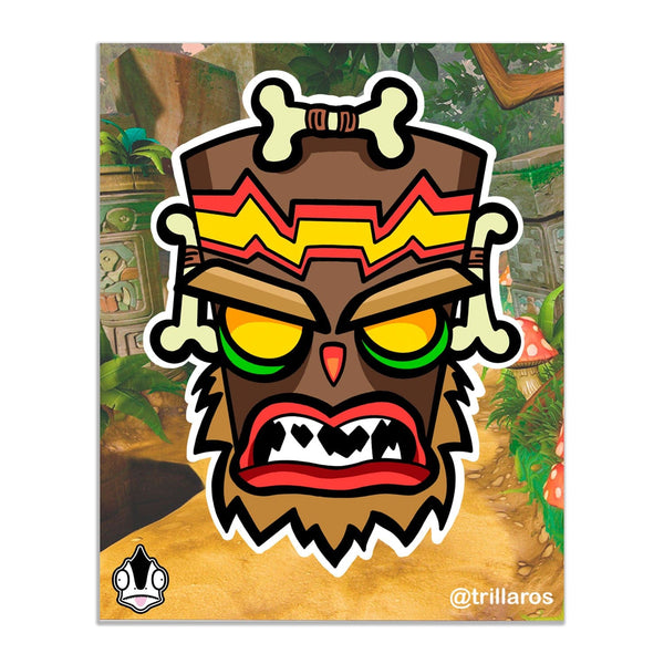 uka uka crash bandicoot aku aku tribal mask sticker car decal